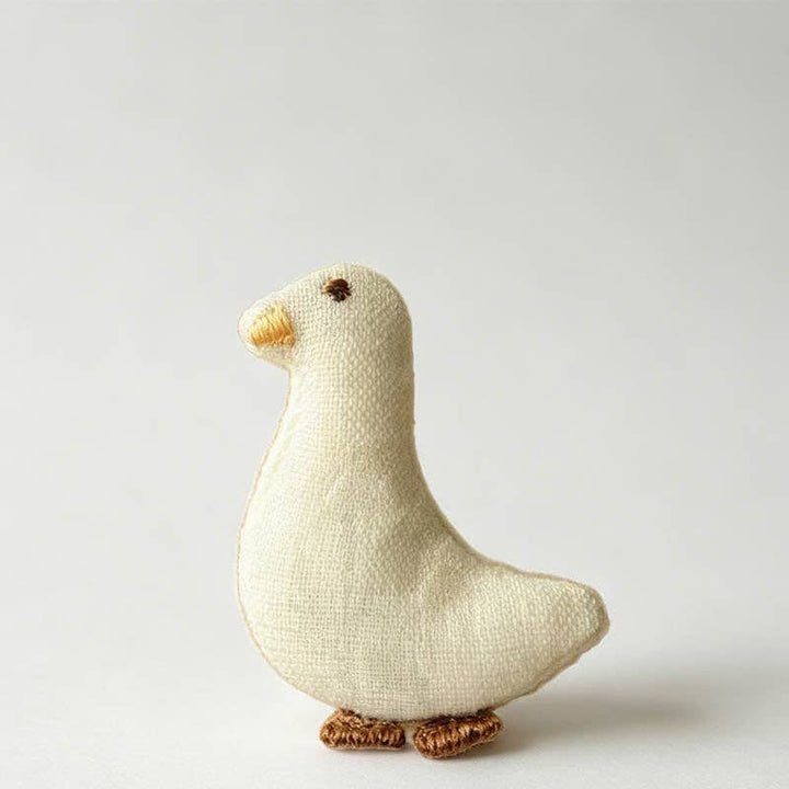 Embroidered Fabric Duck Brooch Pin
