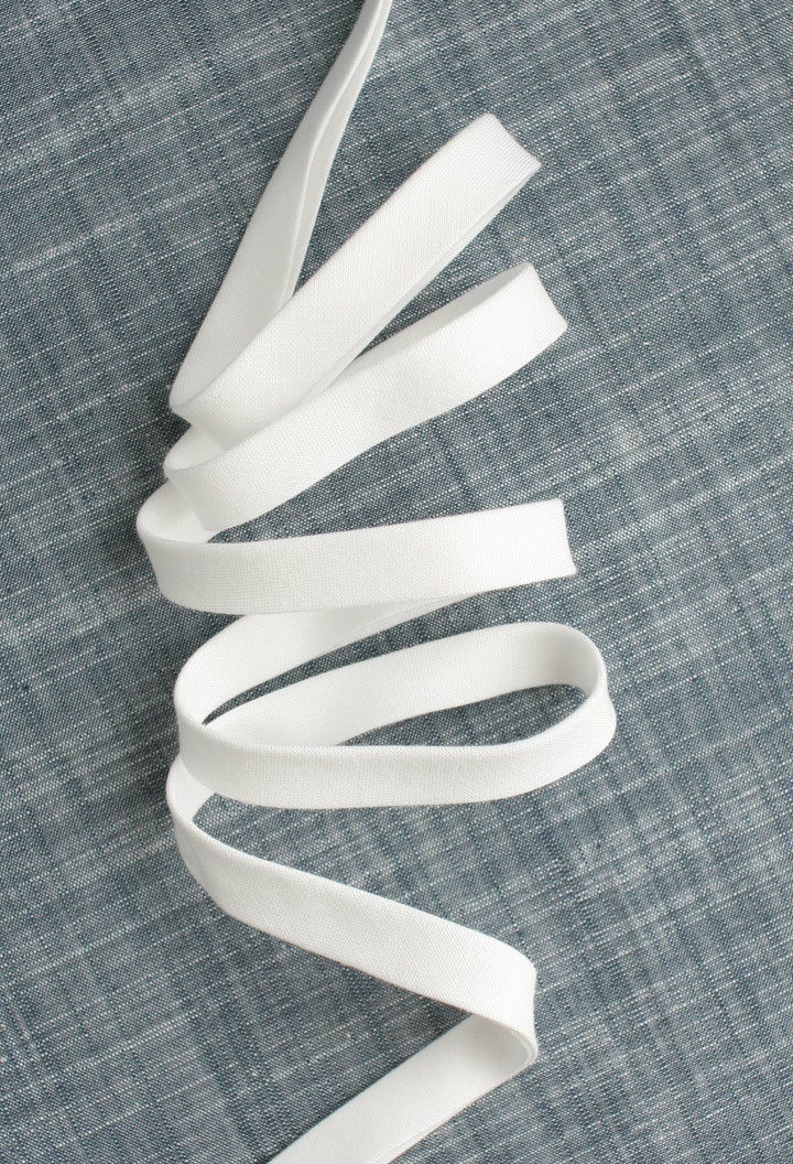 1/2" Double Fold Bias Binding -  White