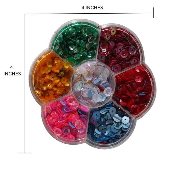 Bright Sequins in Flower Box Container