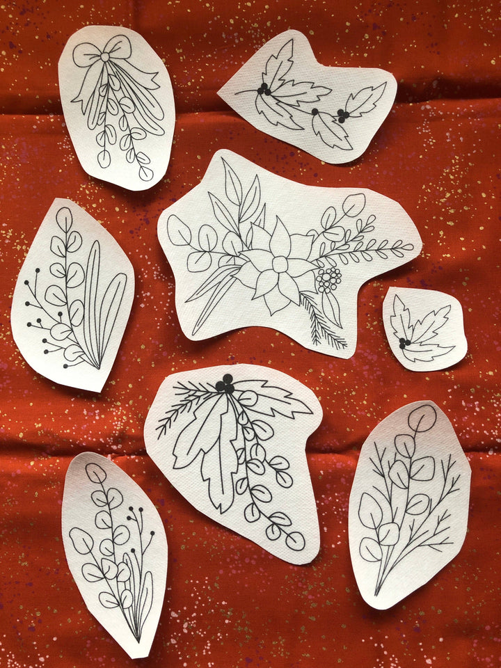 Holiday Botanicals Embroidery - Peel Stick &amp; Stitch Patterns