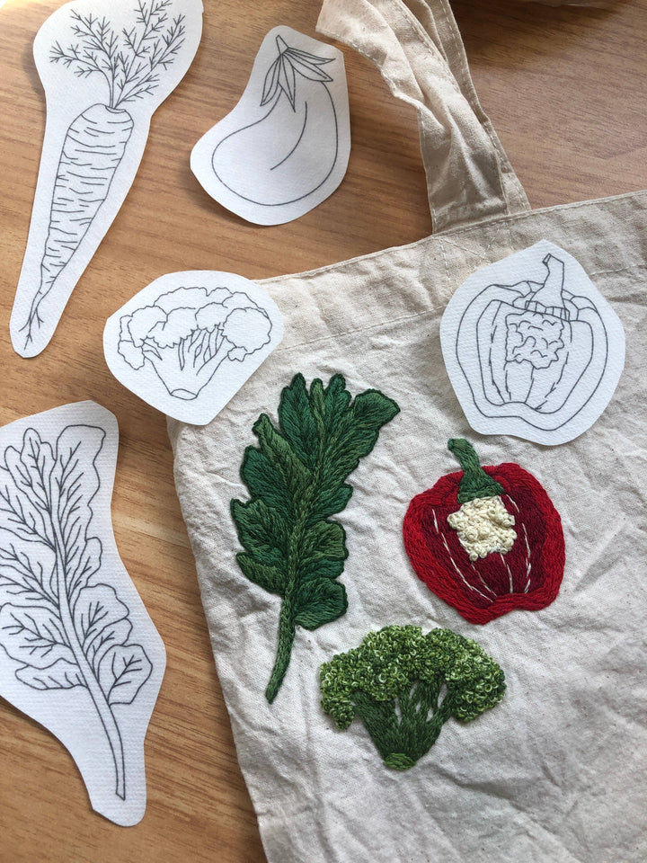 Vegetables - Embroidery Peel Stick & Stitch Patterns