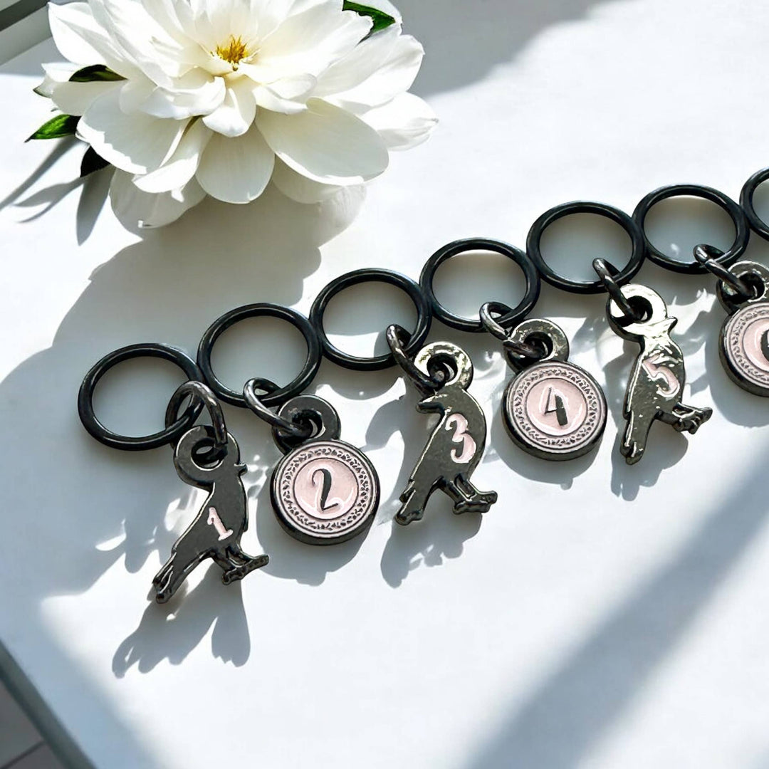 Counting (Yarn) Crows Stitch Marker Set
