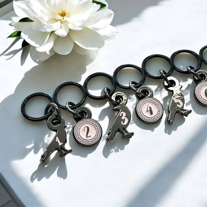 Counting (Yarn) Crows Stitch Marker Set
