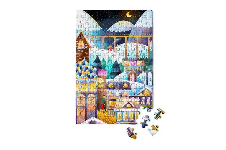Alpine Village Holiday Mini Puzzle Gifts Winter Travel