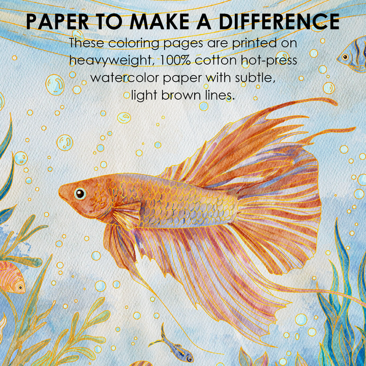 15 Sheets 140LB Ocean-Themed Watercolor Coloring Book