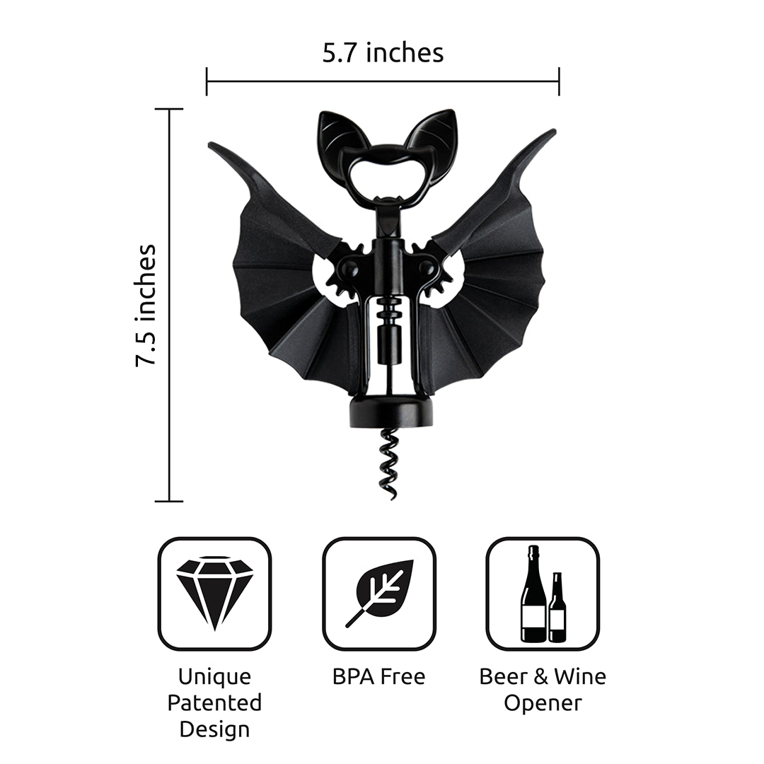 Vino Spooky Bat - Wine &amp; Beer Opener - Halloween Gifts