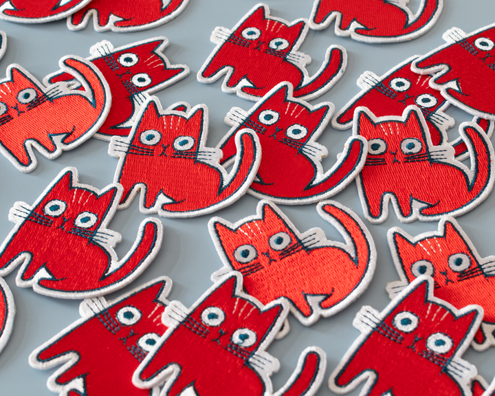 Red Cat Iron-On Patch
