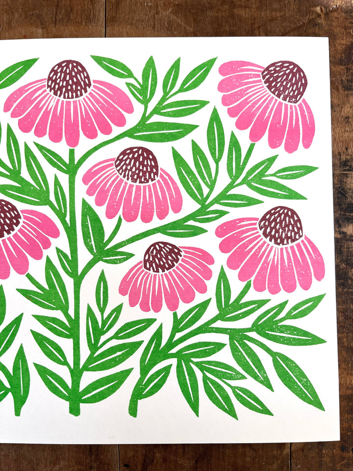 Garden Series: Echinacea Risograph Print