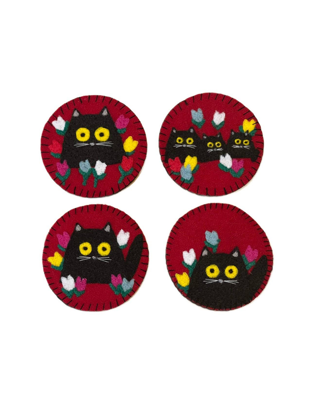 Black Cat Felt & Sew DIY Coaster Kits