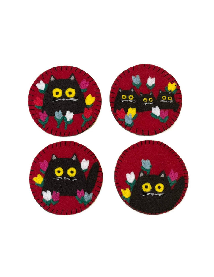 Black Cat Felt & Sew DIY Coaster Kits