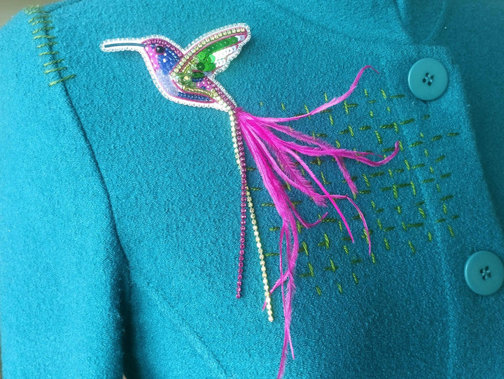 Set of 3 Fantasy Bird Beaded Brooch Embroidery Kits