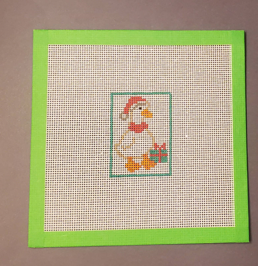 Christmas Goose needlepoint hand painted canvas