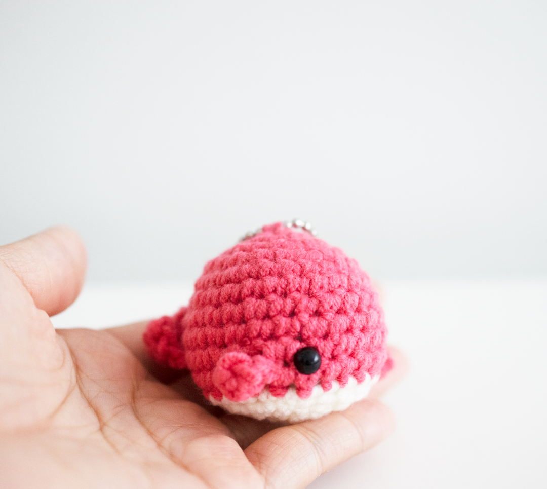 Blushing Whale Keychain - DIY Crochet Kit (Pink)