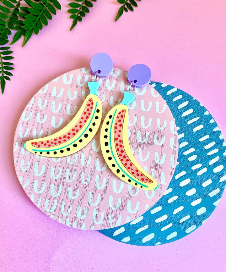 Pastel Banana Earrings