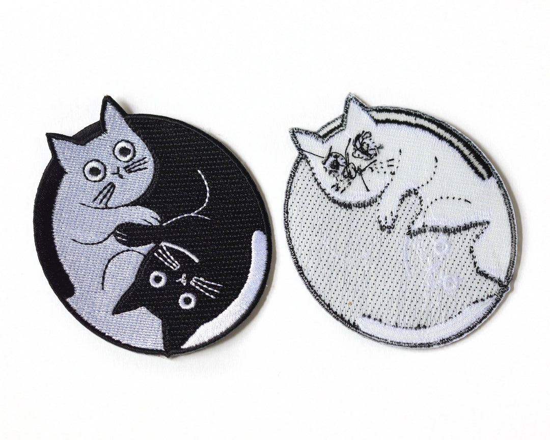 Yin-Yang Cats Iron-On Patch