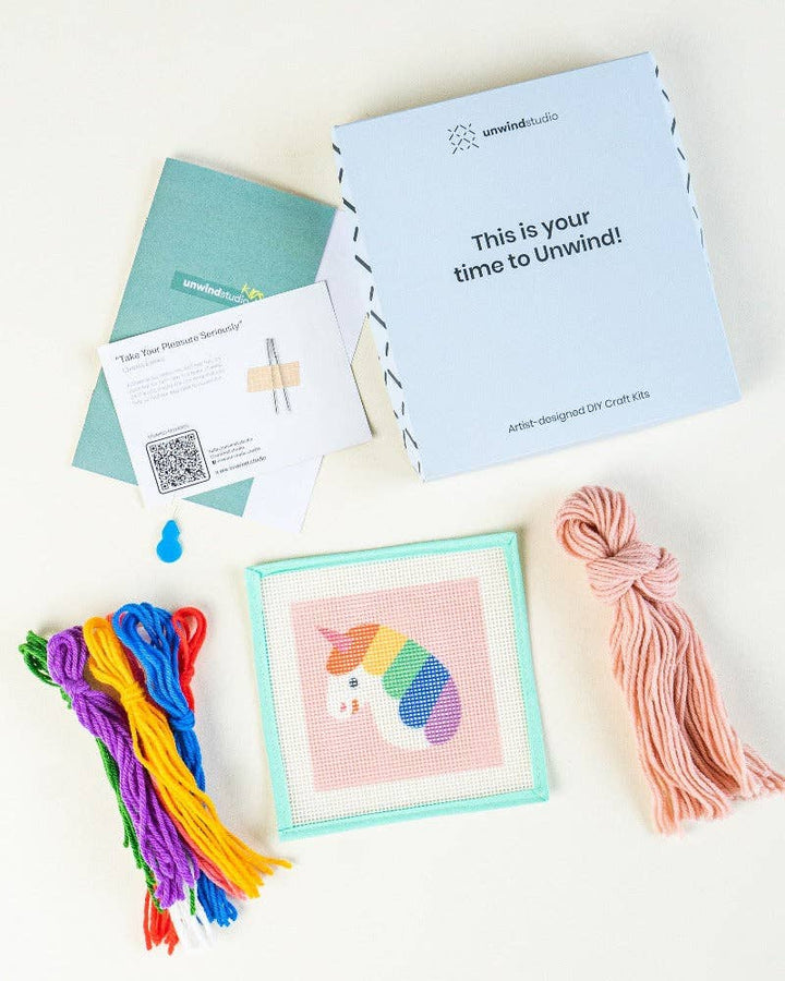 Rainbow Unicorn - Needlepoint Kit for Kids