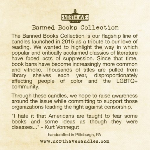 Banned Book Candle, George Orwell 1984 / dystopian books