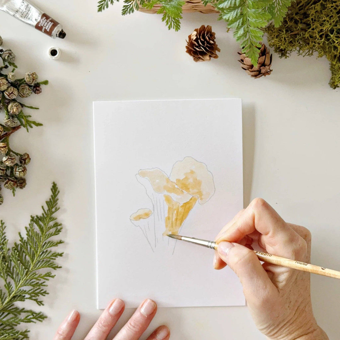 Mushrooms Paintable Watercolor Notecards