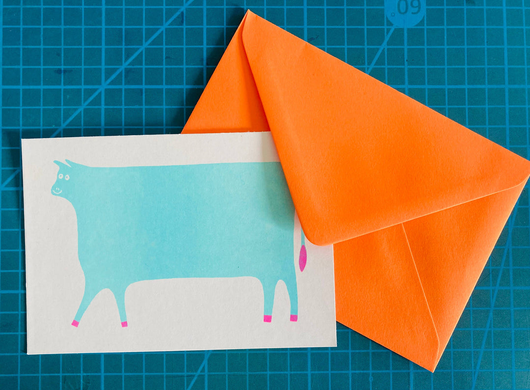 Riso Greetings Card - Cow