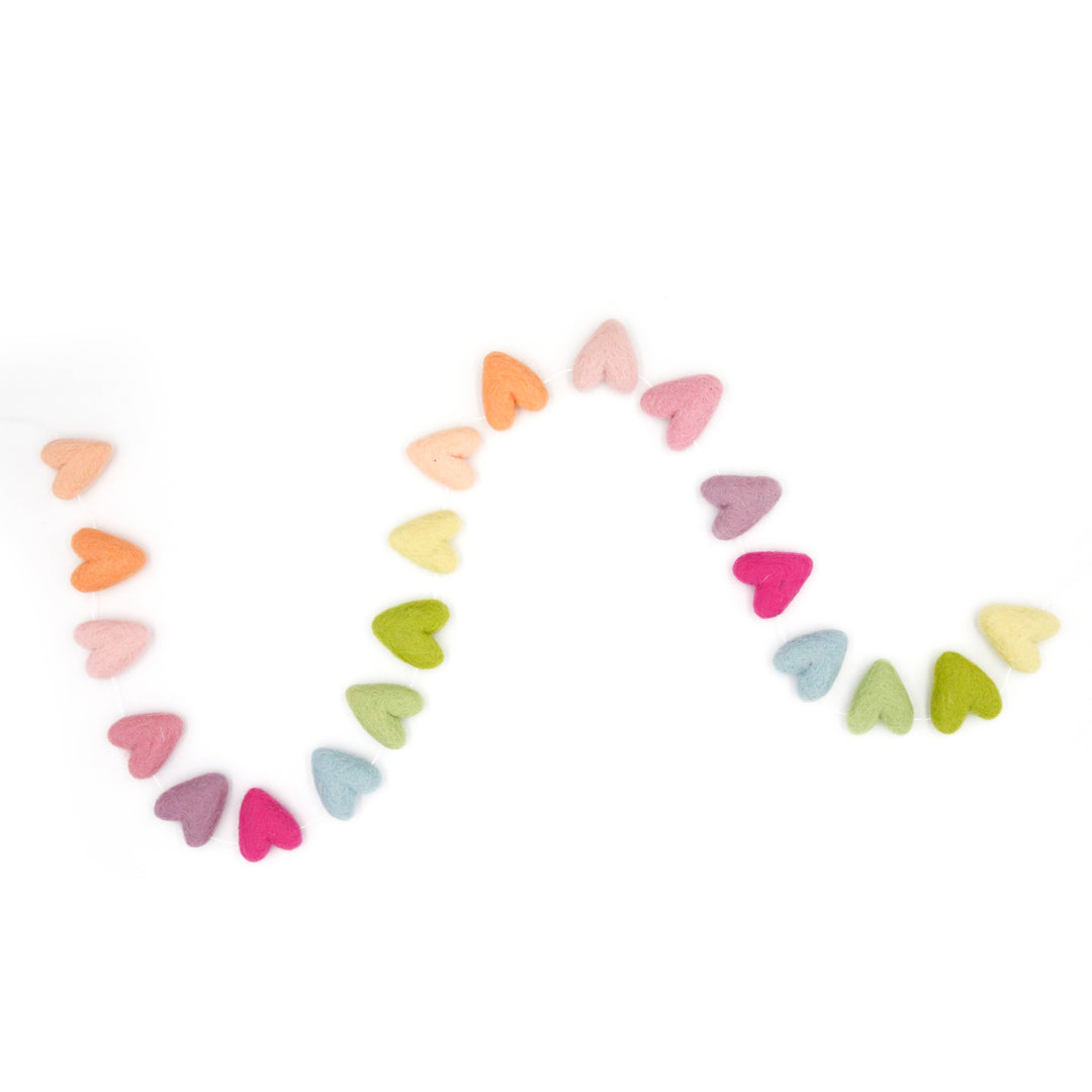 Colorful Felt Hearts Garland