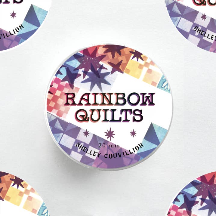Rainbow Quilt Washi Tape | Colorful Quilt Block Pattern Tape
