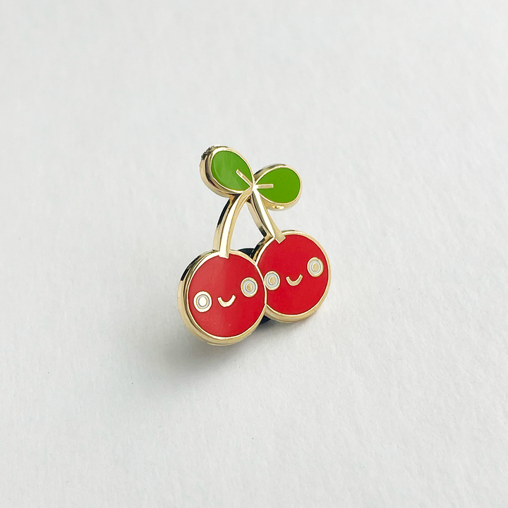 Cute Red Cherries Hard Enamel Pin