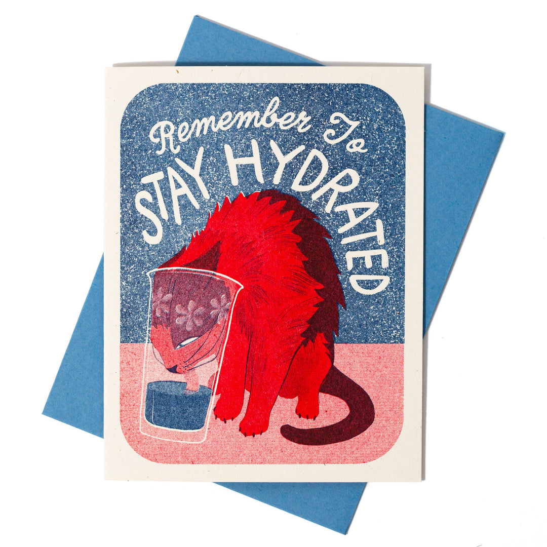 Stay Hydrated - Risograph Greeting Card