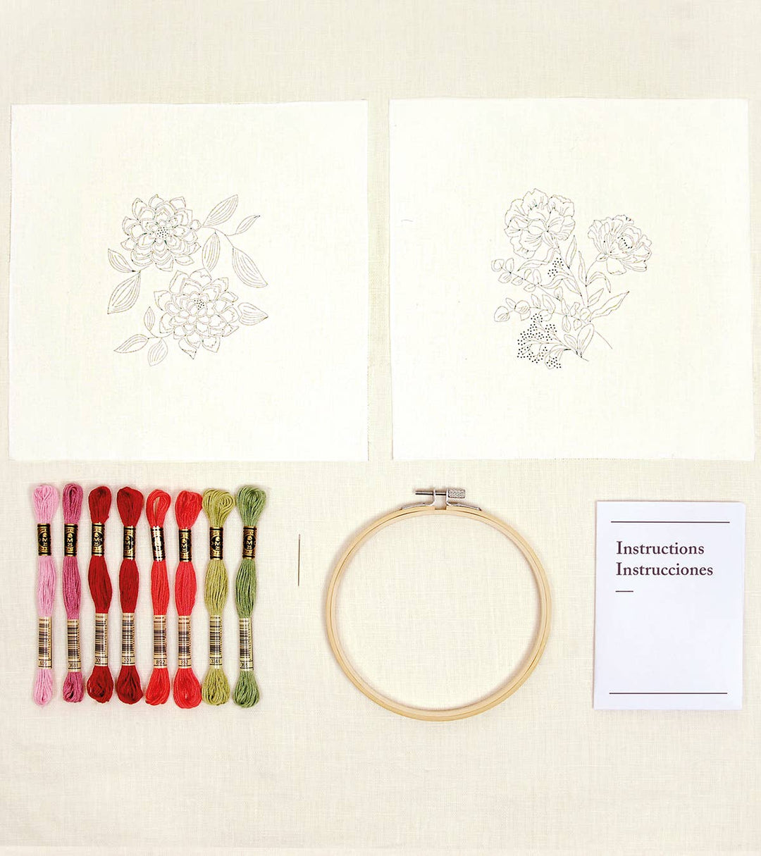 DMC Calming Carnations Embroidery Kit