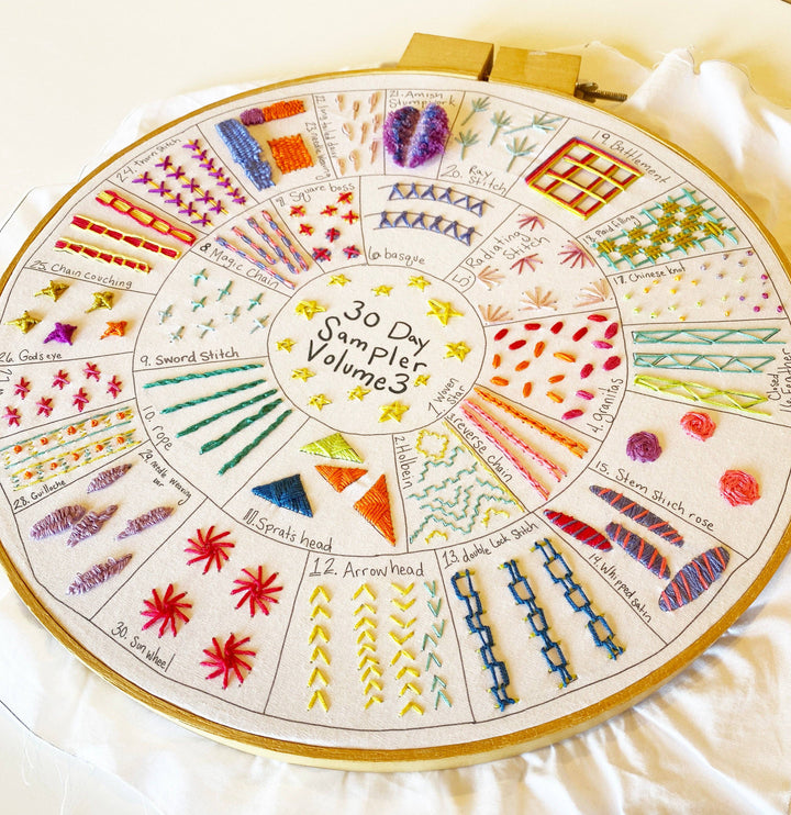 Round 30 Day Sampler - Volume 3 - Fabric, Videos, and Printed Stitch Guide