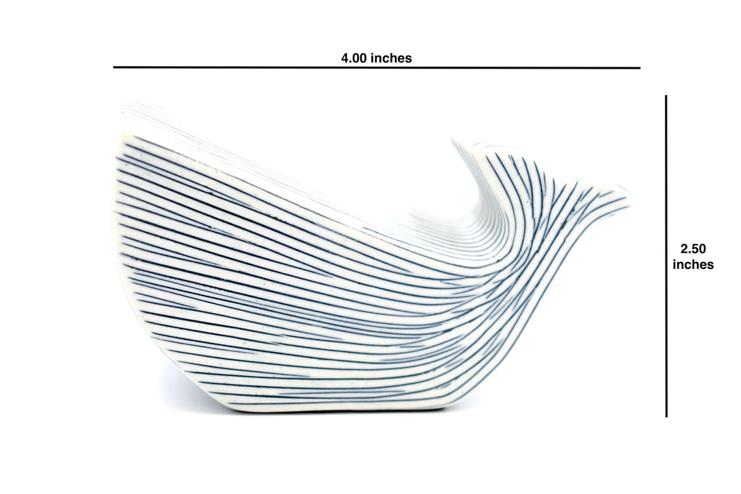 Handcrafted Mini Whale Blue Stripe