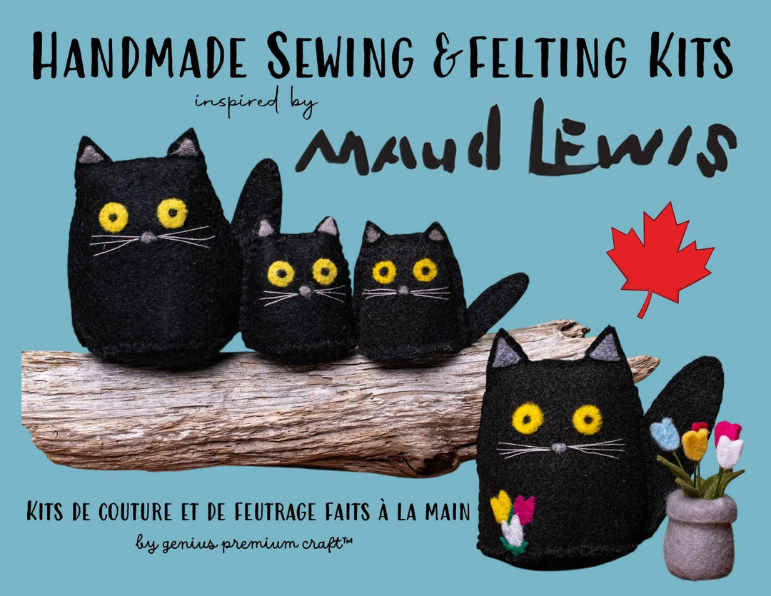 Needle Felted Black Cats Kit