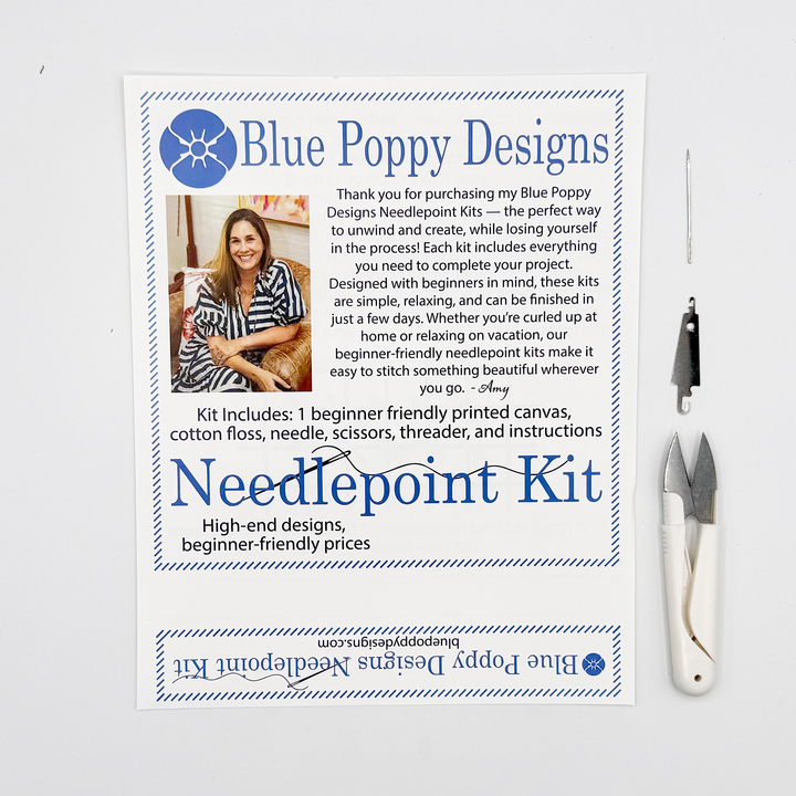 Octopus Needlepoint Kit (octopus with bubbles 4" x 6")