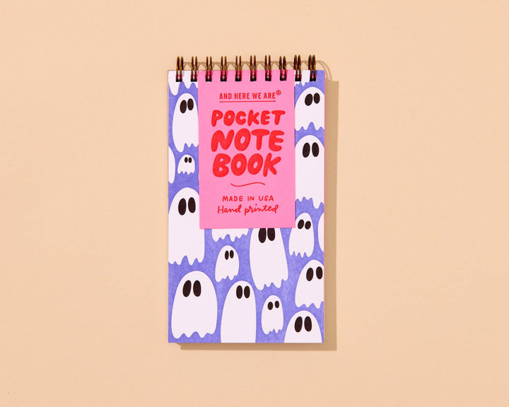 Letterpress Small Spiral Notebook—Ghosts, Ghouls (Halloween)