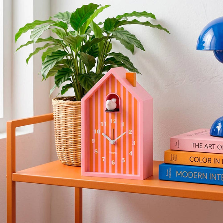 Orange and Pink Cuckoo Alarm Clock