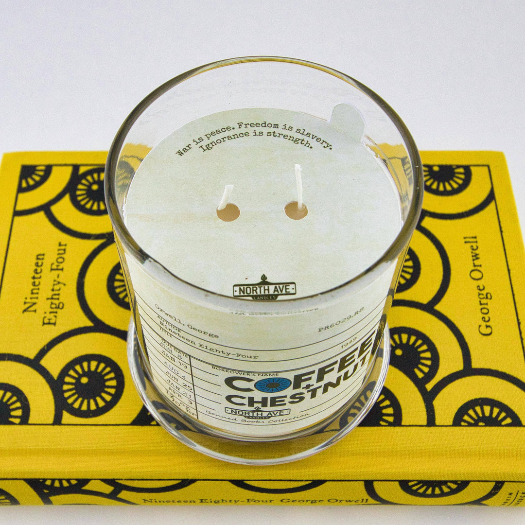 Banned Book Candle, George Orwell 1984 / dystopian books