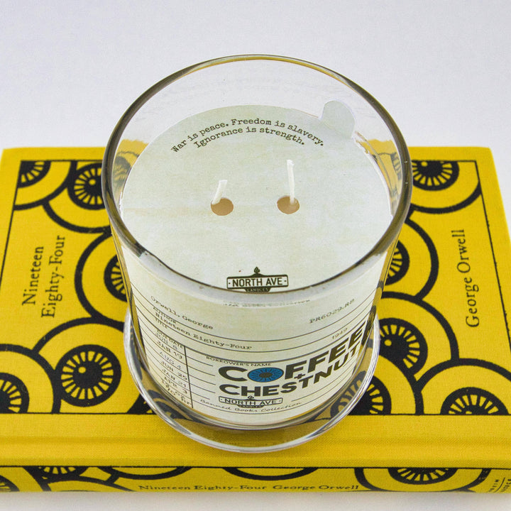 Banned Book Candle, George Orwell 1984 / dystopian books