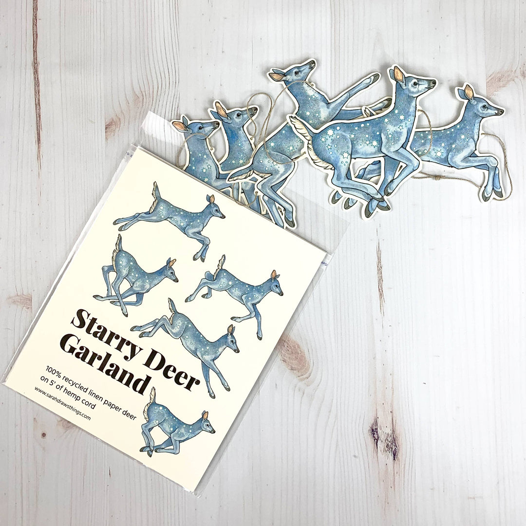 Starry Deer Illustrated Garland