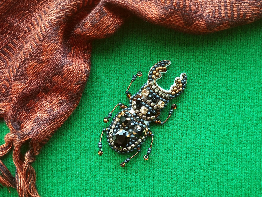 Set of 4 Bead Embroidery Kit: DIY Insect Brooches
