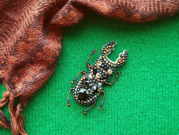 Set of 4 Bead Embroidery Kit: DIY Insect Brooches