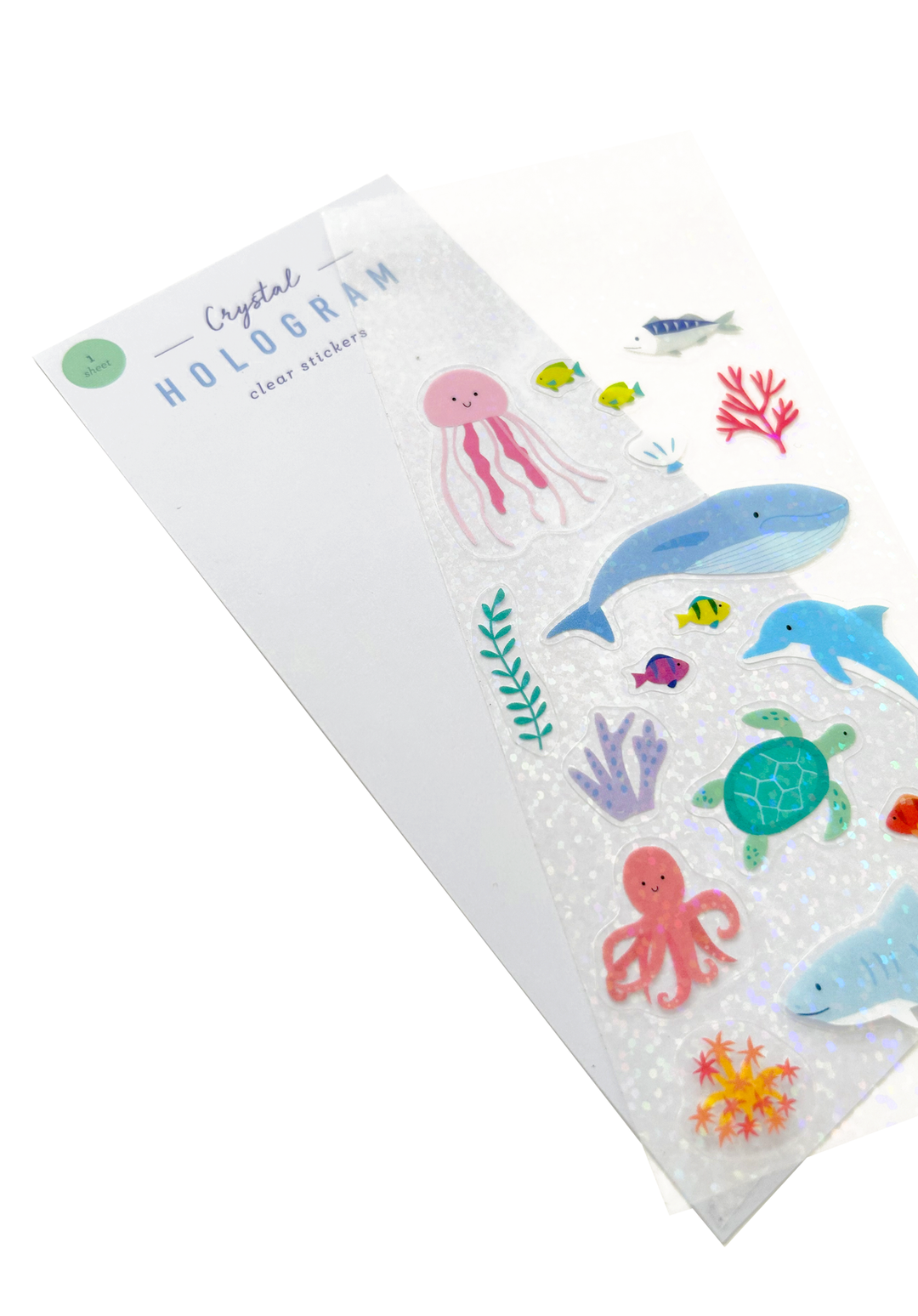 Ocean Animals Crystal Hologram Clear Stickers