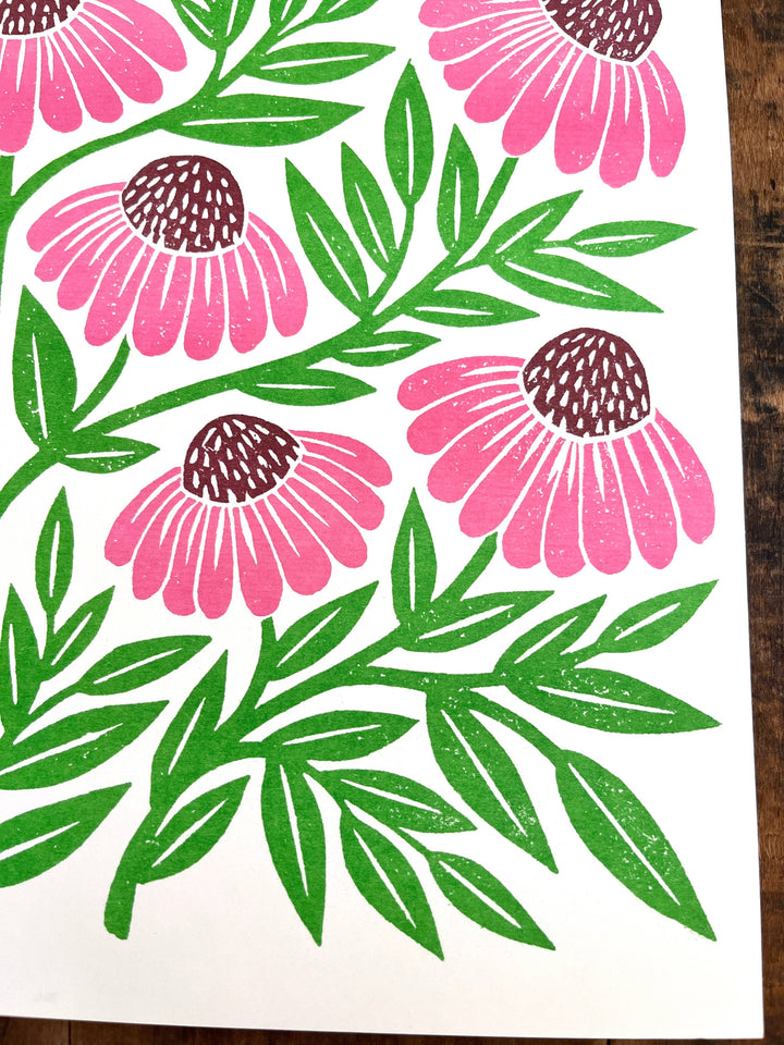 Garden Series: Echinacea Risograph Print