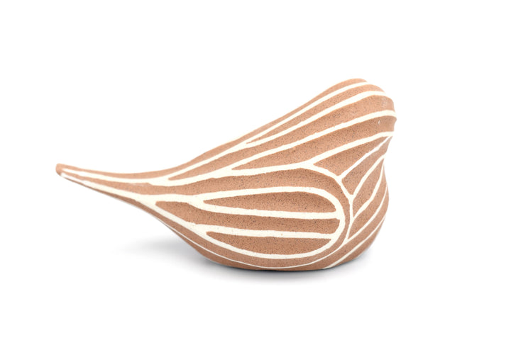 Handcrafted Mini Bird Terracotta Stripe