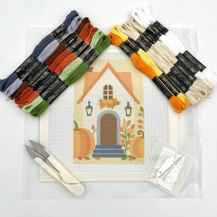 Fall Cottage Needlepoint Kit