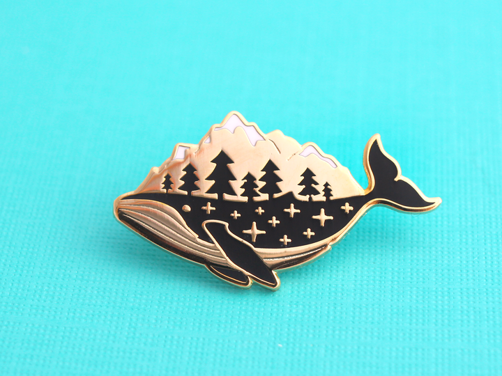 Gold Whale-derness Pin