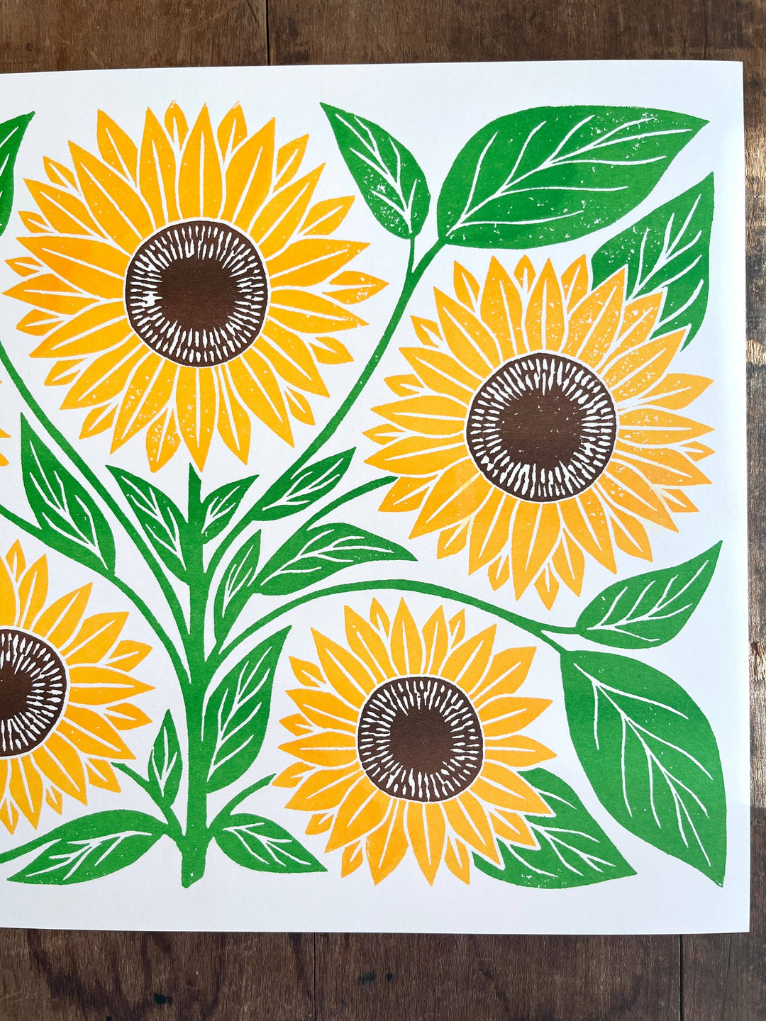 Garden Series: Sunflower Risograph Print