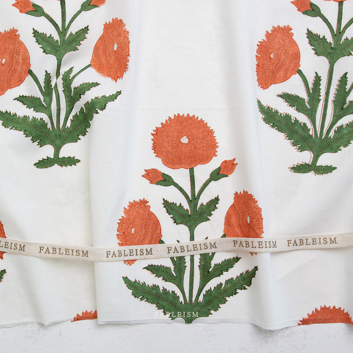 Indian Block Prints by the 1/4 Yard - Boho Floral Sienna