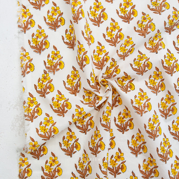 Indian Block Prints by the 1/4 Yard - Weekend Floral Summer