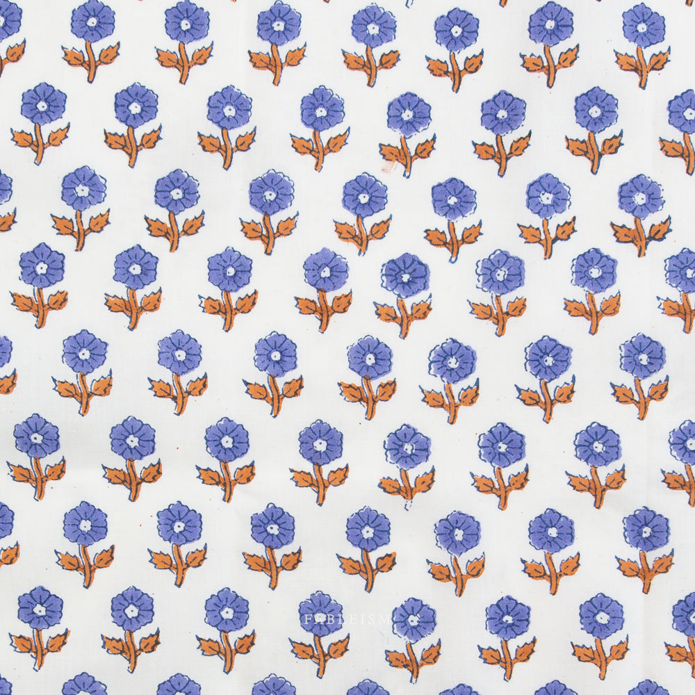 Indian Block Prints by the 1/4 Yard - Flowerling Violet