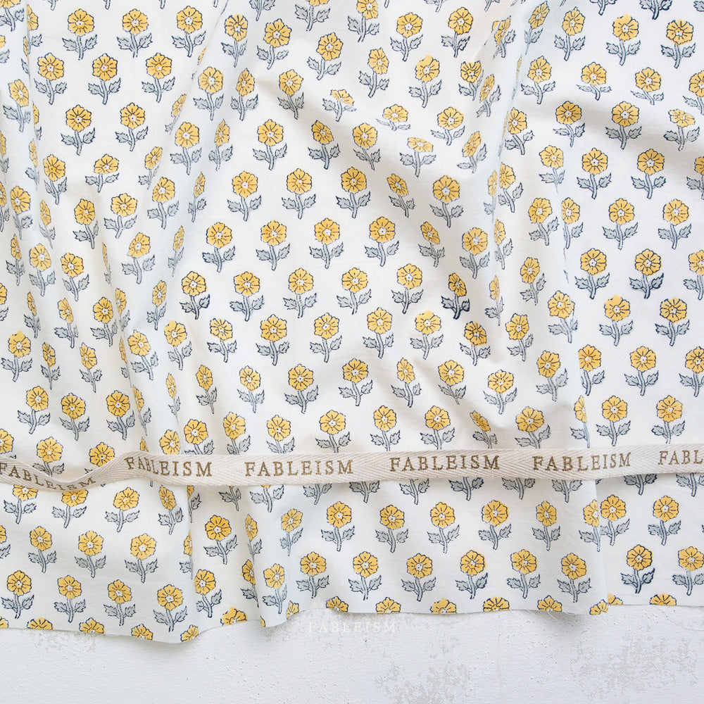 Indian Block Prints by the 1/4 Yard - Flowerling Yellow