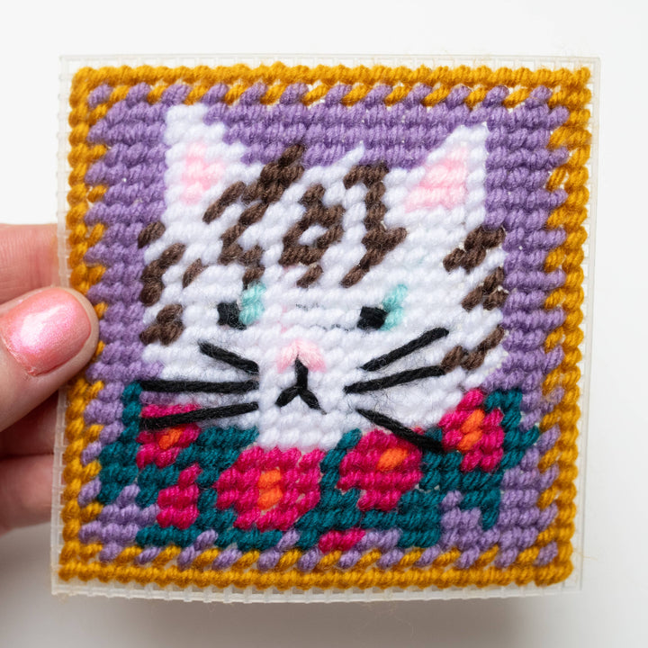 White Cat Needlepoint Kit